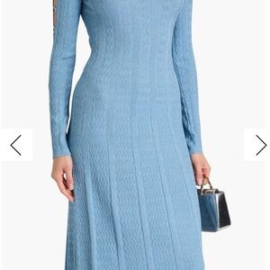 Sandro Long-Sleeved Knit Midi Dress - Size 36